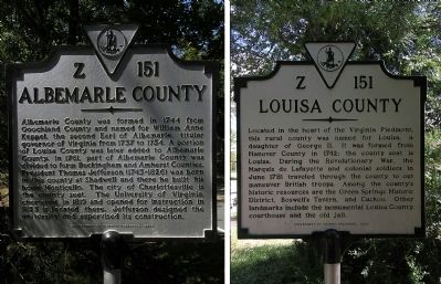 Albemarle County/Louisa County Marker image. Click for full size.