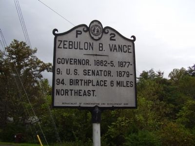 Zebulon B. Vance Marker image. Click for full size.