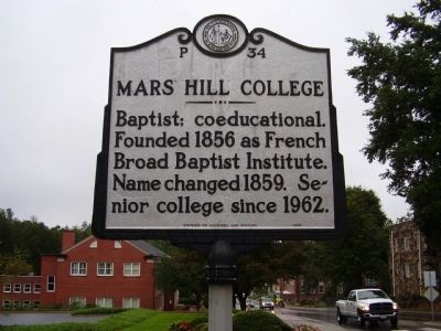 Mars Hill College Marker image. Click for full size.