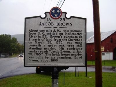 Jacob Brown Marker. Click for full size. Jacob Brown Marker image. Click for full size.
