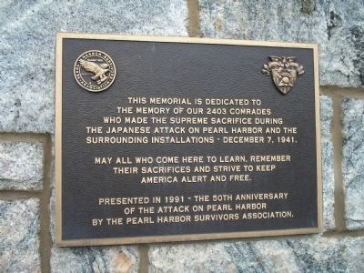 Attack on Pearl Harbor Marker. Click for full size. Attack on Pearl Harbor Marker image. Click for full size.