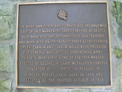 The Mary Ann Forge and Furnace Marker image. Click for full size.