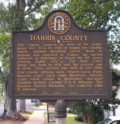 Harris County Marker. Click for full size. Harris County Marker image. Click for full size.