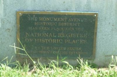 Monument Avenue Historic District /National Register of Historic Places marker,. Click for full size. Monument Avenue Historic District /National Register of Historic Places marker, image. Click for full size.