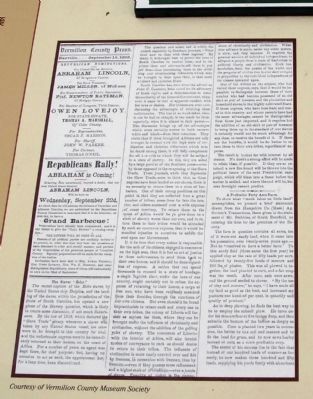 Center Panel - Newspaper Items - - 1858 "Grand Barbecue" - Free to All image. Click for full size.