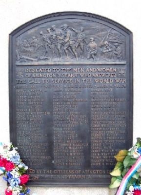 Abington District World War I Memorial Marker image. Click for full size.