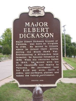 Major Elbert Dickason Marker <i>[west side]</i> image. Click for full size.