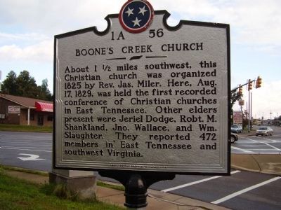 Boone's Creek Church Marker image. Click for full size.