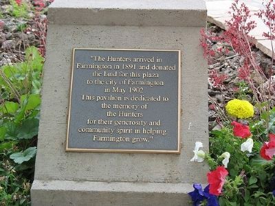 Plaque for Hunter Plaza, Location of "Footloose in Farmington" Marker image. Click for full size.