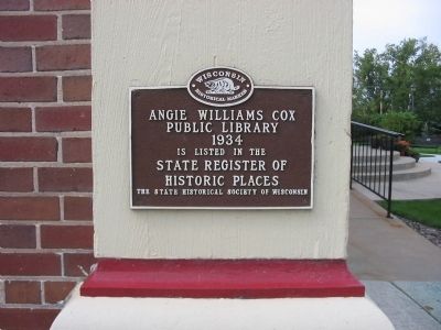 Angie Williams Cox Public Library Marker image. Click for full size.