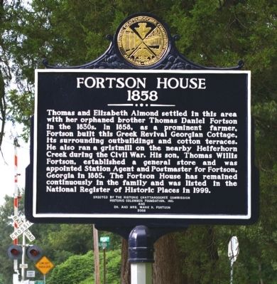 Fortson House Marker (side 1) image. Click for full size.