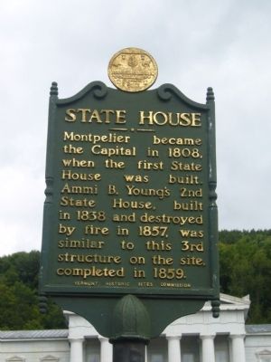 Vermont State House Marker image. Click for full size.