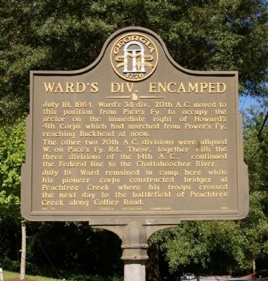 Ward's Div. Encamped Marker image. Click for full size.