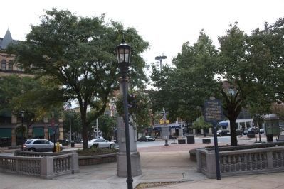 View looking Northwest through the Center Square. Marker in right center.. Click for full size. View looking Northwest through the Center Square. Marker in right center. image. Click for full size.