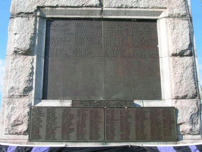 <center><b>The Oriskany Battle Monument: Detail - Northeast Plaques</b></center>. Click for full size. <center><b>The Oriskany Battle Monument: Detail - Northeast Plaques</b></center> image. Click for full size.