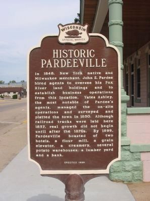 Historic Pardeeville Marker <i>[south side]</i> image. Click for full size.