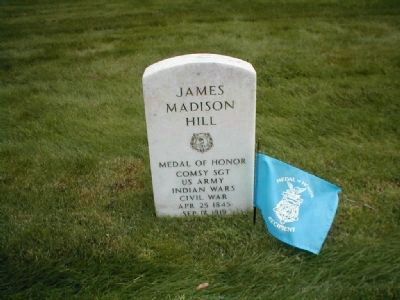 James M. Hill's grave marker. Click for full size. James M. Hill's grave marker image. Click for full size.