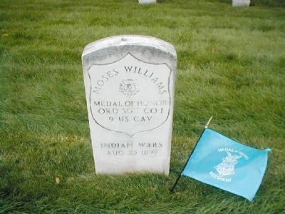 Moses Williams' grave marker image. Click for full size.
