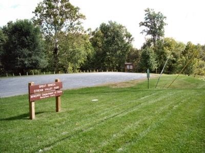 View of the park with marker at right. image. Click for full size.