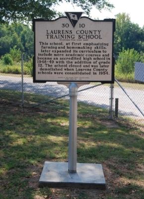 Laurens County Training School Marker - Reverse. Click for full size. Laurens County Training School Marker - Reverse image. Click for full size.