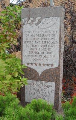 East Dubuque Veterans' Memorial Marker image. Click for full size.