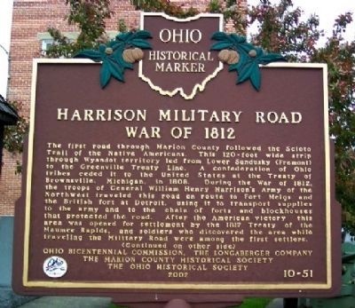 Harrison Military Road Marker (Side A) image. Click for full size.
