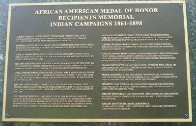 African American Medal of Honor Recipients Memorial, Marker Panel 5: image. Click for full size.