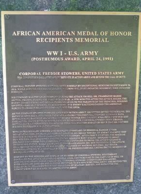 African American Medal of Honor Recipients Memorial, Marker Panel 8: image. Click for full size.