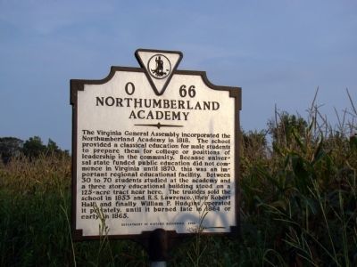 Northumberland Academy Marker. Click for full size. Northumberland Academy Marker image. Click for full size.
