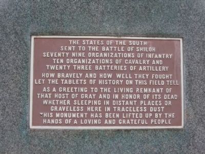 Main Plaque on Back. Click for full size. Main Plaque on Back image. Click for full size.