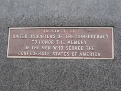 Plaque on Back of Monument - West Side. Click for full size. Plaque on Back of Monument - West Side image. Click for full size.