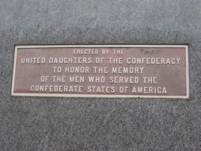 Plaque on Back of Monument - West Side image. Click for full size.