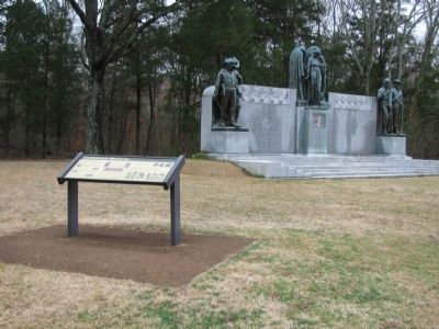 Marker and the Confederate Memorial. Click for full size. Marker and the Confederate Memorial image. Click for full size.