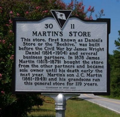 Martin's Store Marker - Front image. Click for full size.