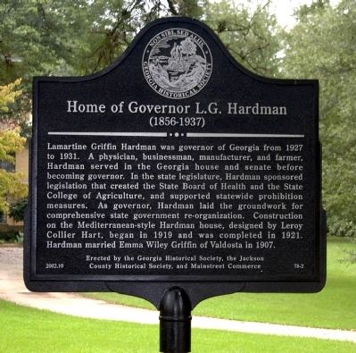 Home of Governor L.G. Hardman Marker image. Click for full size.
