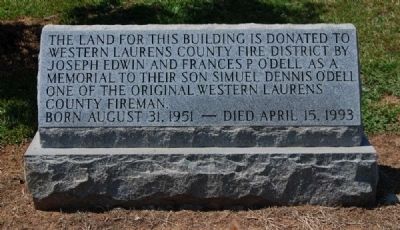 Western Laruens Volunteer Fire Department Marker. Click for full size. Western Laruens Volunteer Fire Department Marker image. Click for full size.