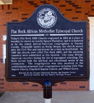 Flat Rock African Methodist Episcopal Church Marker image. Click for full size.