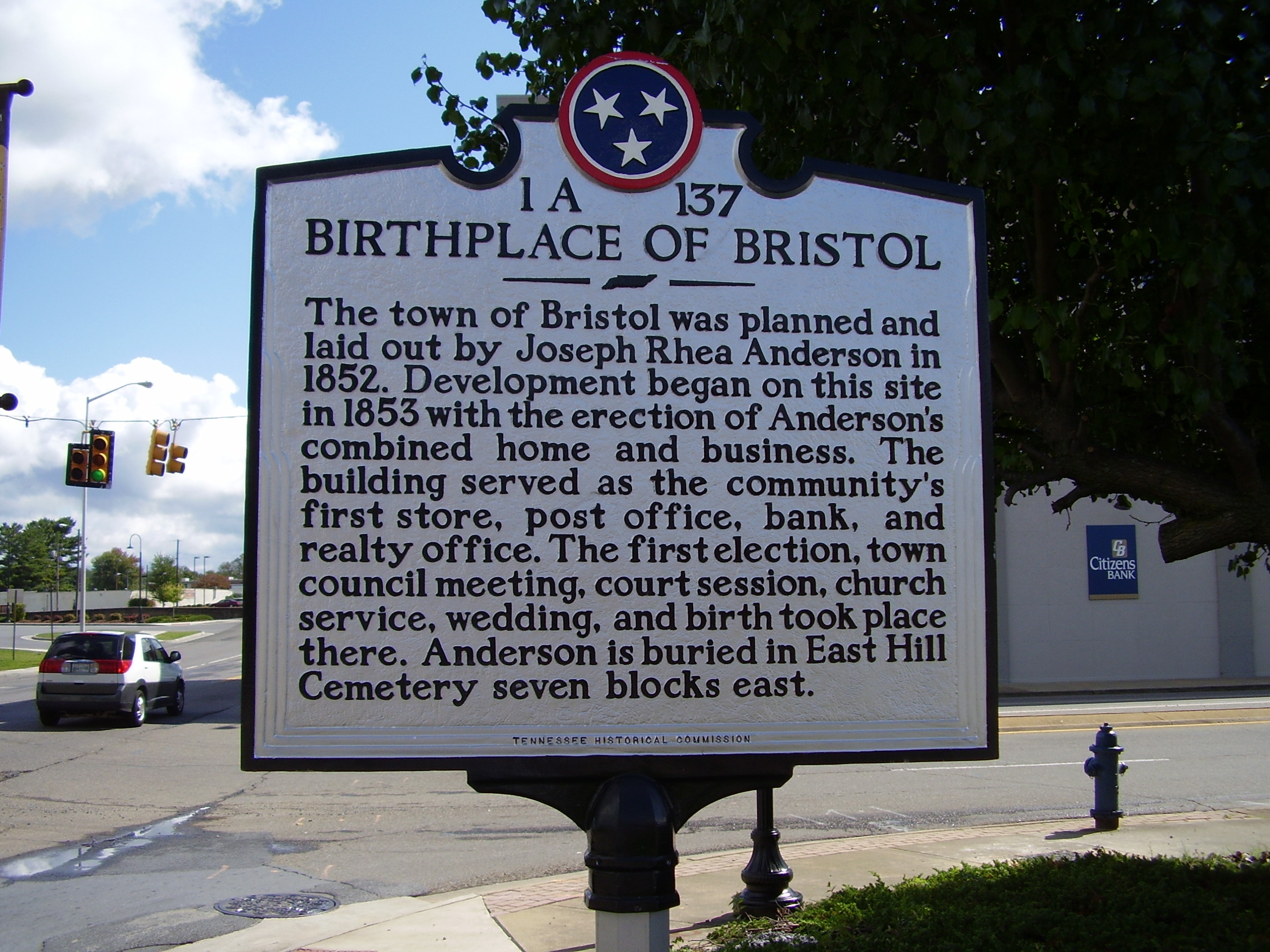 Birthplace of Bristol Marker