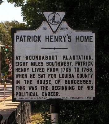 Patrick Henry's Home Marker. Click for full size. Patrick Henry's Home Marker image. Click for full size.