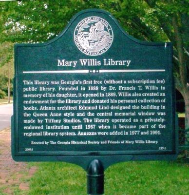 Mary Willis Library Marker image. Click for full size.