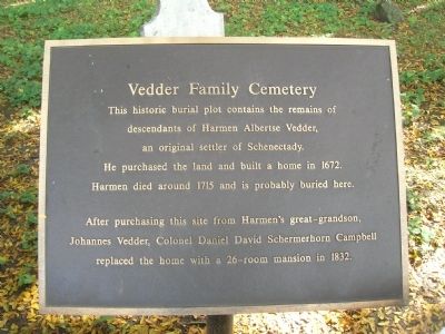 Vedder Family Cemetery Marker image. Click for full size.