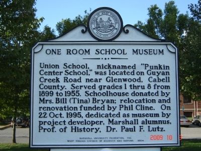 One Room School Museum Marker. Click for full size. One Room School Museum Marker image. Click for full size.