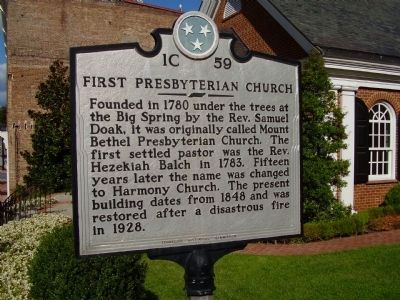 First Presbyterian Church Marker. Click for full size. First Presbyterian Church Marker image. Click for full size.