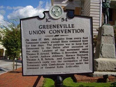 Greeneville Union Convention Marker image. Click for full size.