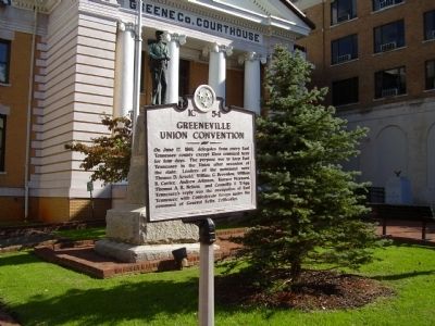 Greeneville Union Convention Marker. Click for full size. Greeneville Union Convention Marker image. Click for full size.