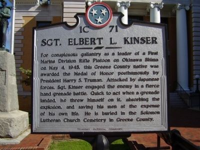 Sgt. Elbert L. Kinser Marker image. Click for full size.
