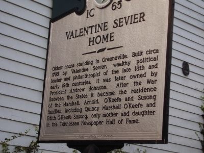 Valentine Sevier Home Marker image. Click for full size.