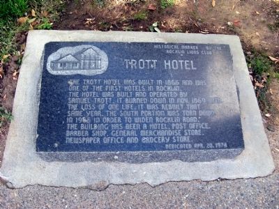 Trott Hotel Marker. Click for full size. Trott Hotel Marker image. Click for full size.