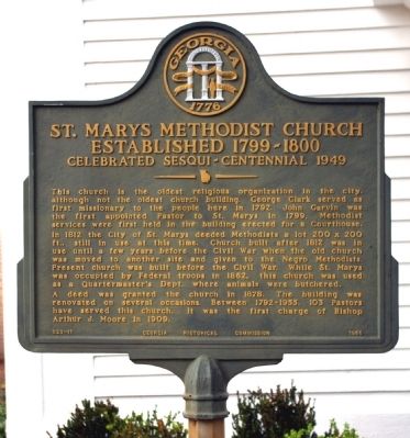 St. Marys Methodist Church Established 1799-1800 Marker. Click for full size. St. Marys Methodist Church Established 1799-1800 Marker image. Click for full size.