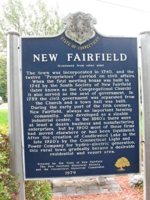 New Fairfield Marker. Click for full size. New Fairfield Marker image. Click for full size.